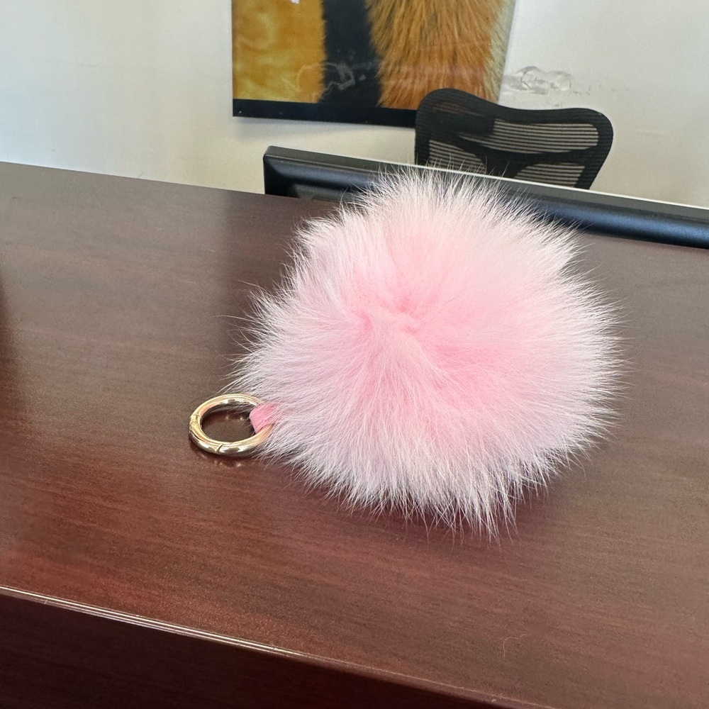 Pink Fluffy Keychain Accessory